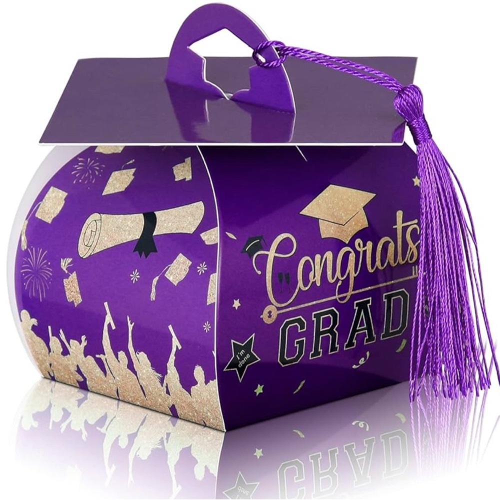 Purple Graduation Party Favor Boxes